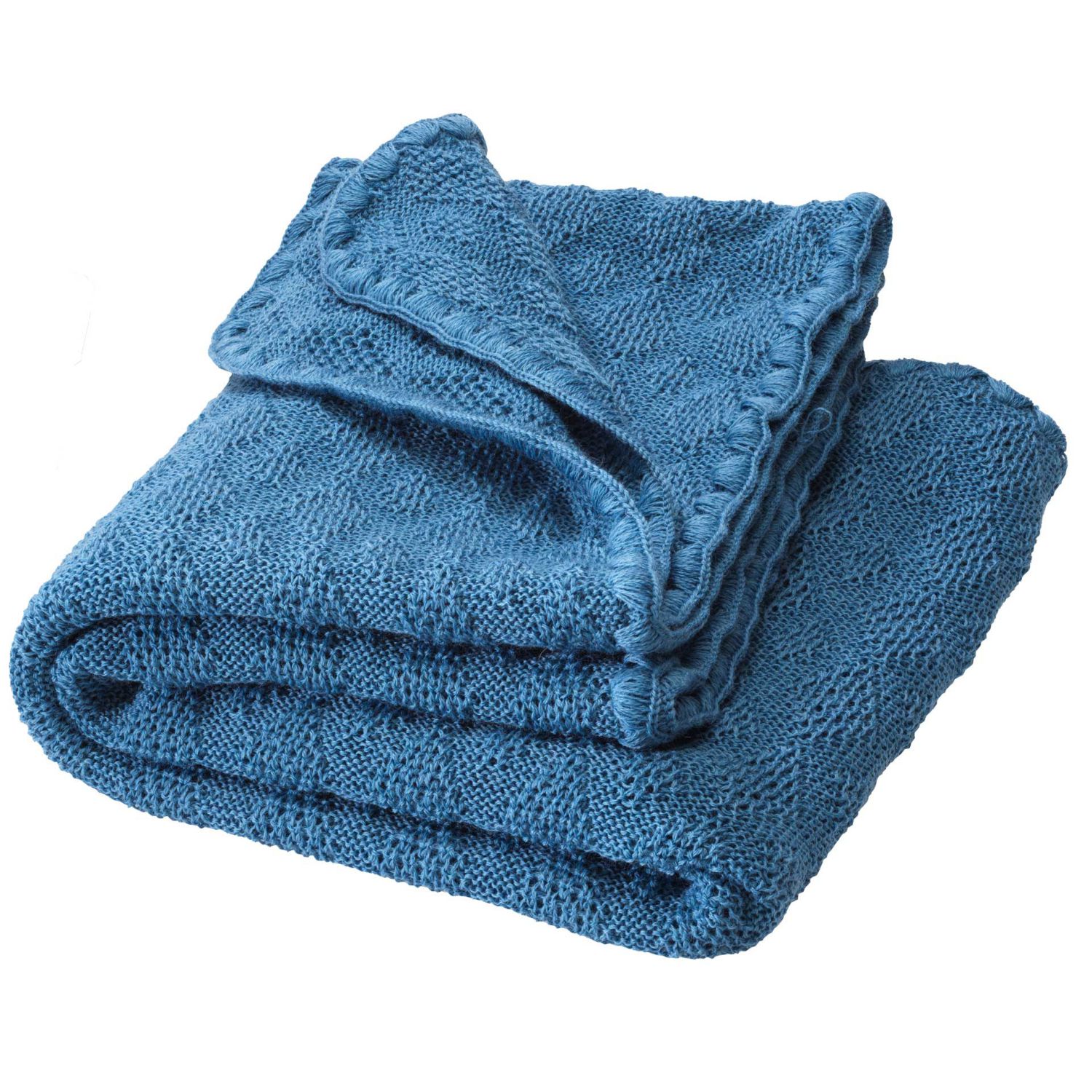 Disana Woll-Babydecke - 80x100cm - Taubenblau von Disana