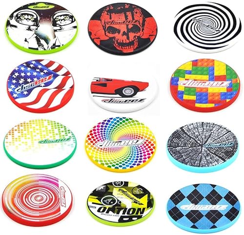 Paket von 12 Disceez flexible Frisbees mit verschiedenen Drucken Serie 1B von Disceez