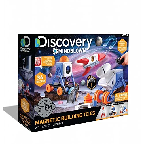 Discovery 1423005751 - RC Magnetic Building Tiles - magnetische intergalaktische Modell-Bauset mit Fernbedienung - für Kinder ab 6 Jahren von Discovery