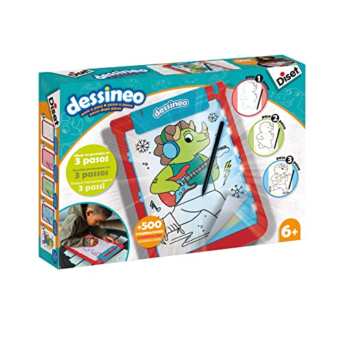 Diset Dessineo 60198 Lernspielzeug zum Zeichnen von Charakteren für Kinder ab 6 Jahren, Rot Diset Dessineo 60198 Lernspielzeug zum Zeichnen von Charakteren für Kinder ab 6 Jahren, Rot von Diset