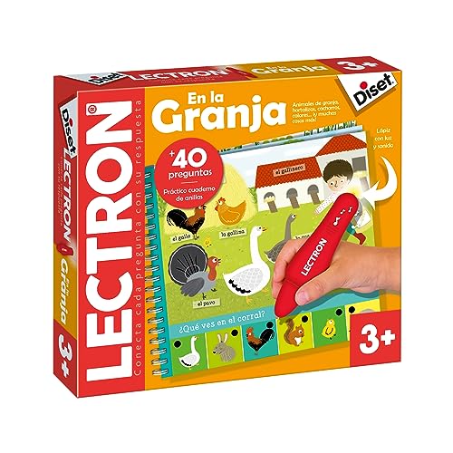 Diset Lectron Auf dem Bauernhof Kinder Spanisch Lernspiel ab 3 Jahren, Mehrfarbig, 24 x 21,5 x 4 (63896) von Diset
