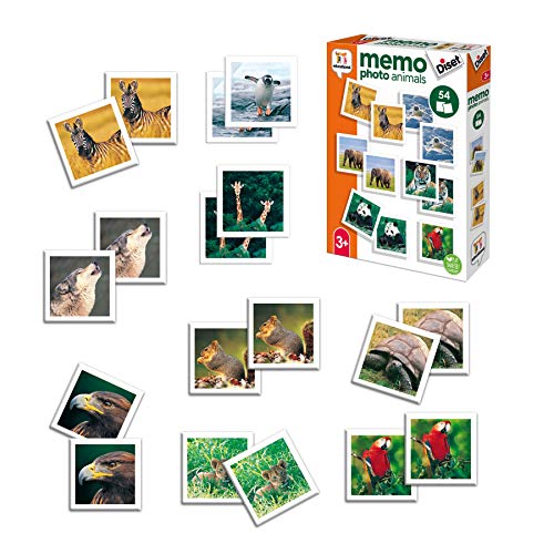 Diset Memo Photo Tiere, Lernspiel für Kinder ab 3 Jahren von Diset