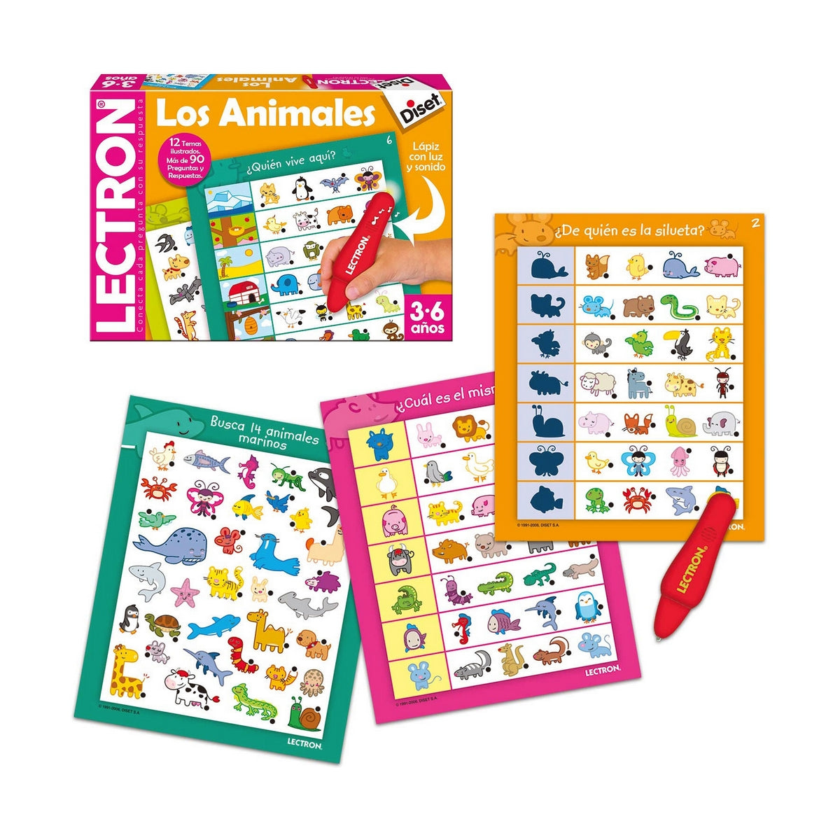 Lernspiel Diset The animals Bleistift Lichter mit ton (ES) von Diset