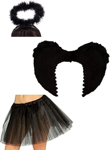 Disfraces Halloween Schwarzes Engel-Set für Erwachsene von Disfraces Halloween