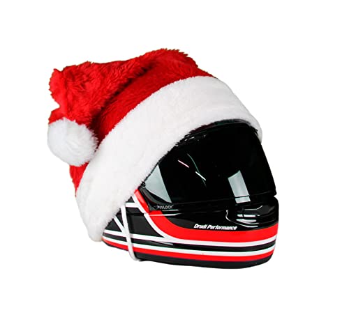 Zewool Weihnachtsmannmütze für Motorradhelme mit Befestigung - Rot - Unisex für Erwachsene - Kostüm-Accessoire - Mütze - Weihnachten - Erwachsene, Kinder, Outdoor-Enthusiasten, Kostümträger von Zewool
