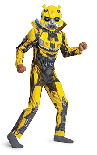 Bumblebee Costume, Muscle Transformer Costumes for Boys, Padded Character Jumpsuit, Kids Size Extra Small (3T-4T) von Disguise