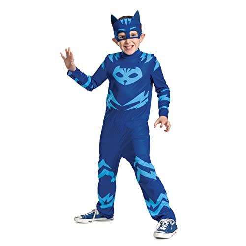 Catboy Costume for Kids, Official Adaptive PJ Masks Catboy Jumpsuit with Mask, Toddler Size Medium (3T-4T) von Disguise