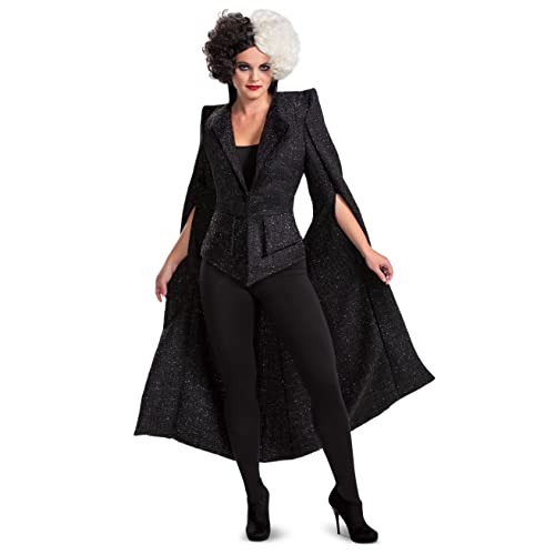 Cruella Live Action Finale Deluxe Disney Bösewicht Kostüm für Damen, schwarz, Large (12-14) US von Disguise