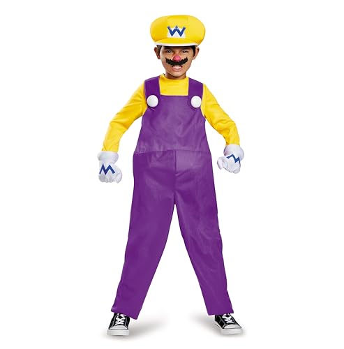 Disguise 98815K Deluxe Wario Mario Kostüm Kinder Halloween, M von Disguise