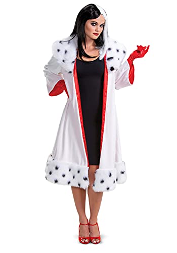Disguise Animierte Cruella-Jacke für Damen, 101 Dalmatiner, Weiss/opulenter Garten, XL von DISGUISE
