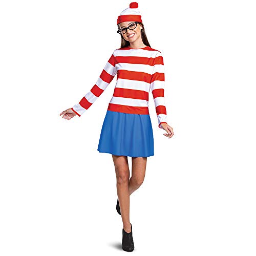 Disguise 119489F Wheres Waldo Halloween, offizielles Wenda-Kostüm-Set für Erwachsene, mit Hemd und Rock, Outfit, mehrfarbig, Größe XL von Disguise