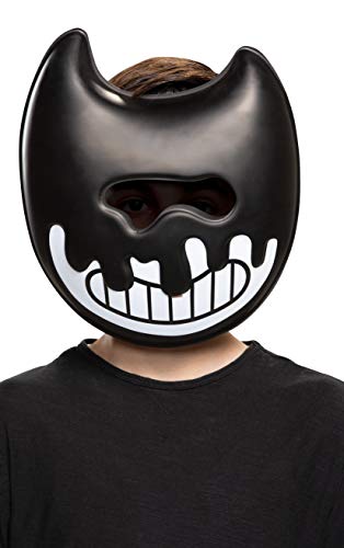 Disguise Bendy and The Ink Machine Costume Mask, Ink Bendy Costume Accessory, Game Inspired Kids Size Face-Mask (105379) Black/White von Disguise