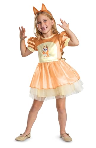 Disguise Bingo-Kostüm für Kinder, offizielles Bluey-Charakter-Kostüm mit Kleid und Stirnband, Größe S (3T-4T) von Disguise