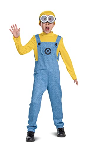 Disguise Bob Minions Kostüm für Kinder, offizielles Minion Overall Outfit mit Brille und Hut, klassische Größe S (4-6), mehrfarbig von Disguise