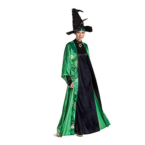 Disguise Damen Professor Mcgonagall, Official Deluxe Harry Potter Wizarding World Costume Dress and Hat Erwachsenenkostme, Mehrfarbig, Small (4-6) US von Disguise