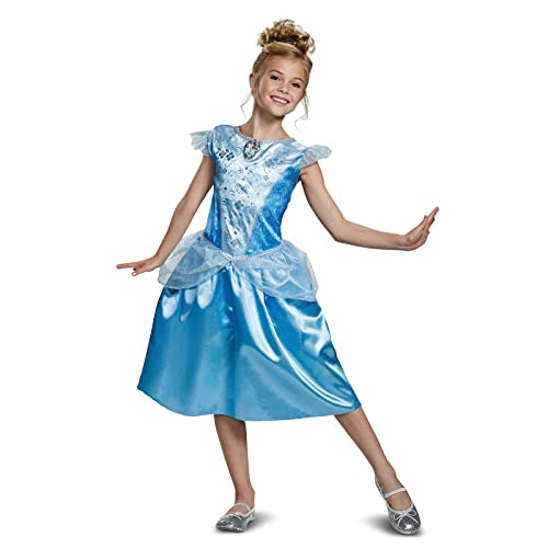 Disguise Disney Offizielles Classic Cinderella Kostüm Kinder, Prinzessin Kostüm Für Kinder, Größe M von Disguise