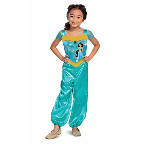 DISGUISE Disney Offizielles Standard Aladdin Prinzessin Jasmin Kostüm Mädchen, Halloween Karneval Geburtstag Kleid Für Kinder, Größe M von Disguise