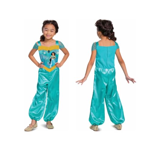 DISGUISE Disney Offizielles Standard Aladdin Prinzessin Jasmin Kostüm Mädchen, Halloween Karneval Geburtstag Kleid Für Kinder, Größe M von Disguise