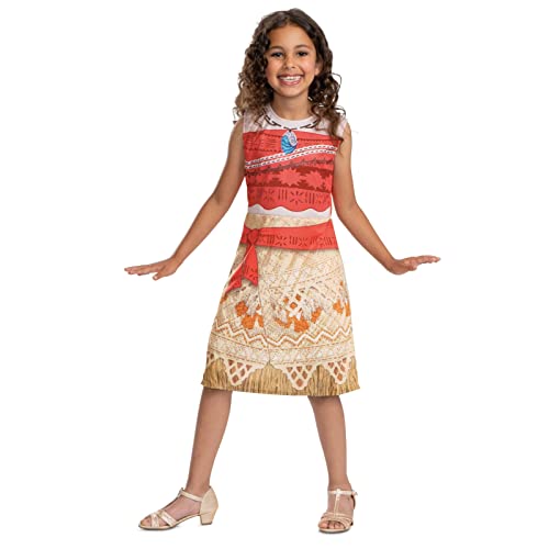 Disney Offizielles Standard Prinzessin Vaiana Kostüm Mädchen, Maui Kostüm Kinder, Moana Kostüm Kleid, Karneval Faschingskostüm für Mädchen Geburstag S von Disguise