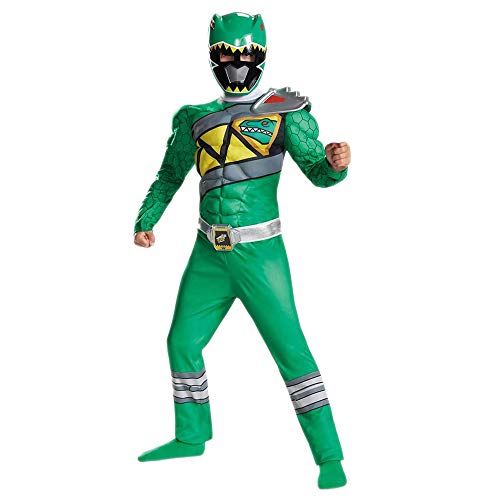 Disguise Green Ranger Dino Charge Classic Muscle Costume, Medium (7-8) von Disguise