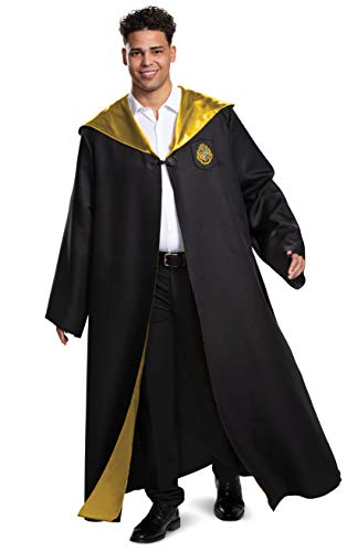 Disguise Harry Potter Hogwarts Robe Deluxe Adult Costume Accessory, Black & Gold, Medium (38-40) von Disguise