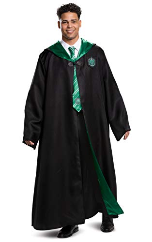 Harry Potter Robe, Deluxe Wizarding World Hogwarts-Haus-Themen-Bademäntel für Erwachsene, Filmqualität Dress Up Kostüm Zubehör, Schwarz/Grün von Disguise