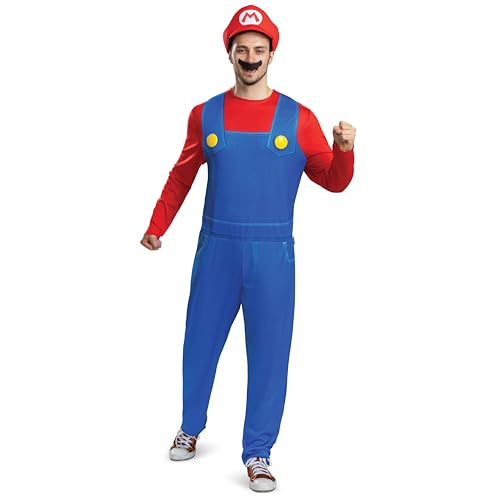 Disguise Mario Erwachsenenkostüm, offizielles Super Mario Bros Elevated Classic Erwachsenenkostüm, Größe Erwachsene S/M Disguise Mario Erwachsenenkostüm, offizielles Super Mario Bros Elevated Classic Erwachsenenkostüm, Größe Erwachsene S/M von Disguise
