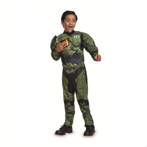 Disguise Master-Chief-Kostüm für Kinder, offizielles Halo-Kostüm und Kopfstück, Kindergröße, Größe M (7-8) von Disguise