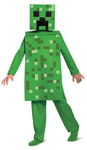 Disguise Minecraft Creeper Jungen Overall Kostüm Grün, M, 127-136 cm 7-8 Jahre alt von Disguise
