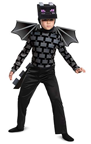 Minecraft Ender Dragon Costume for Kids, Video Game Inspired Character Outfit, Classic Child Size Medium (7-8) Black von Disguise