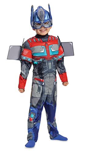 Disguise Optimus Prime Offizielles Transformers Rise of the Beasts-Kostüm mit Muskelfüllung und Maske, Größe (3T-4T) von Disguise