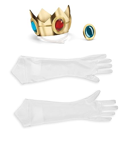 Disguise SUPER Mario 13382 – Set Kostüm Prinzessin Peach, weiß, Einheitsgröße von Disguise