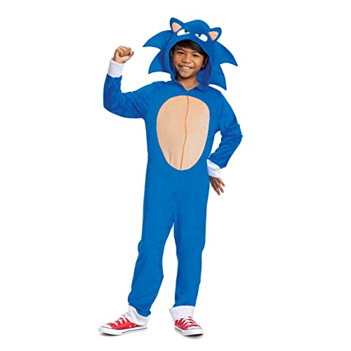Disguise Sonic the Hedgehog Kostüm, offizielles Sonic Movie Kostüm und Kopfbedeckung, Kinder Größe M (7-8) von Disguise