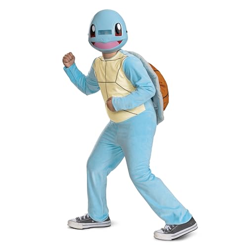 Disguise Squirtle Kostüm, offizielles Pokemon Deluxe Kinderkostüm mit Kopfbedeckung, Größe (10-12) von Disguise