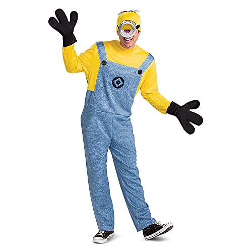 Disguise Stuart Minion Kostüm für Erwachsene Offizielles Minions Kostüm Overall Outfit mit Brille und Hut, Mehrfarbig, (42/46) US Large von Disguise