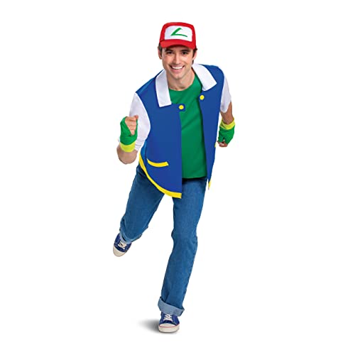 Disguise Unisex-Erwachsene Ash Ketchum Kostüm Offizielles Asche Kostüm Pokemon Outfit mit Jacke und Hut, siehe abbildung, Standard von Disguise