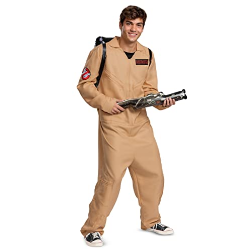 Disguise Unisex Erwachsene Ghostbusters Kostüm Outfit, Offizieller Deluxe Ghostbuster Overall, Wie abgebildet, Größe XL (50-52) von Disguise