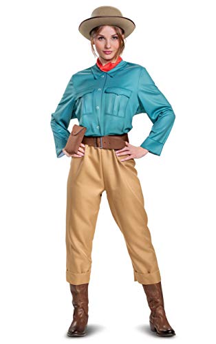 Disguise Women's Lily, Official Disney Jungle Cruise Movie Costume Jumpsuit and Hat, Blue & Brown, XL (18-20) von Disguise