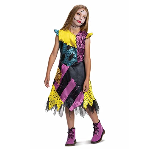 Disney Offizielles Deluxe Sally Nightmare Before Christmas Kostüm, Sally Kostüm Kleid, Faschingskostüm fur Kinder Mädchen Karneval Geburstag Costume Größ M von Disguise