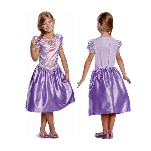 Disney Official Classic Rapunzel Dress Up for girls, Rapunzel costume kids Fancy Dress, tangled Dress Up for girls Outfit, Princess Costumes for Girls, costumes for girls S von Disguise