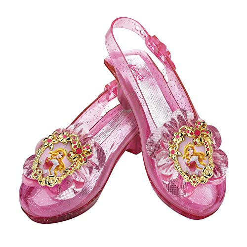 Disney Offizielles Premium Aurora Dornröschen Schuhe, Prinzessin Schuhe Mädchen Glitzer Schuhe Prinzessinen Faschingskostum Weihnachten Karneval Geburstag Kinder Sandalen von Disguise