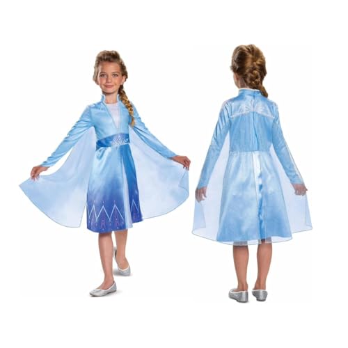 Disney Official Classic Frozen Elsa Dress Up for Girls, Frozen Dress costume Kids, Princess Costumes for Girls Fancy dress Outfit, costumes for Girls S von Disguise