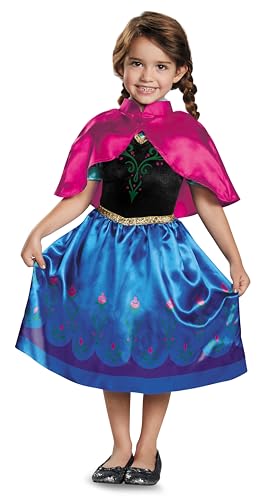 Disney Offizielles Classic Frozen Anna Kostüm Mädchen, Anna Kleid Eiskönigin, Frozen Kostüm Mädchen, Karneval Faschingskosüm Prinzessin Kostüm fur Kinder S von Disguise