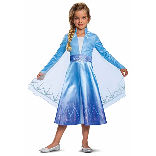 Disney Offizielles Deluxe Prinzessin Elsa Kostüm Mädchen Elsa Kleid Eiskönigin Faschingskostüme Kinder XS von Disguise
