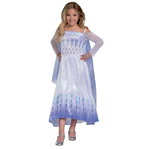 Disney Offizielles Deluxe Frozen Elsa Kostüm Mädchen, Elsa Kleid Mädchen, Eiskönigin Kostüm Mädchen, Elsa Kostüm Kinder, Karneval Fashingskostüm Prinzessin Kostüm für Kinder S von Disguise