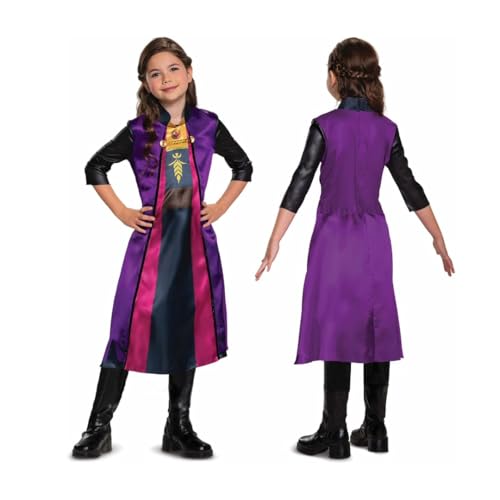 Disney Offizielles Standard Frozen 2 Anna Kostüm Mädchen, Anna Kleid Eiskönigin, Frozen Kostüm Mädchen, Karneval Faschingskosüm Prinzessin Kostüm fur Kinder XS von Disguise