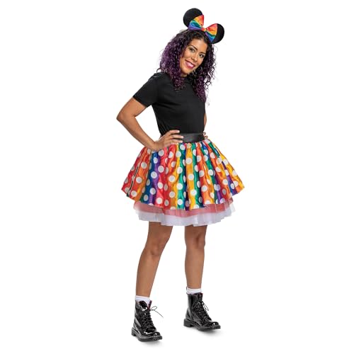 Disney Pride Minnie Mouse Kostüm, offizielles Disney-Kostüm, Tutu mit Minnie Ohren Kopfbedeckung, Erwachsenengröße (S/M) von Disguise