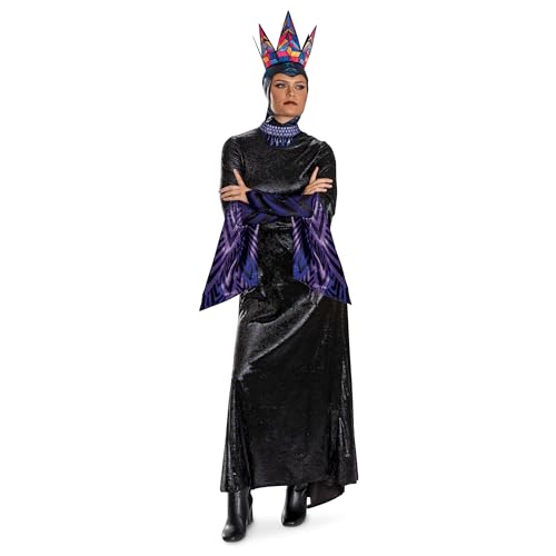 Disney Snow White Live Action Evil Queen Kostüm, offizielles Schneewittchen-Kostüm, Outfit mit Krone, Erwachsenengröße (4-6) von Disguise
