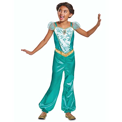 Disney official Classic Princess Jasmine Costume Kids, Aladdin Costume Kids, Princess Jasmine Dress Upfor Girls Fancy Dress outfit, Arabian princess costume,costume for girls M von Disguise