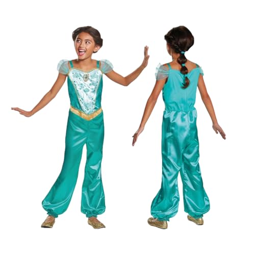 Disney official Classic Princess Jasmine Costume Kids, Aladdin Costume Kids, Princess Jasmine Dress Upfor Girls Fancy Dress outfit, Arabian princess costume,costume for girls M von Disguise